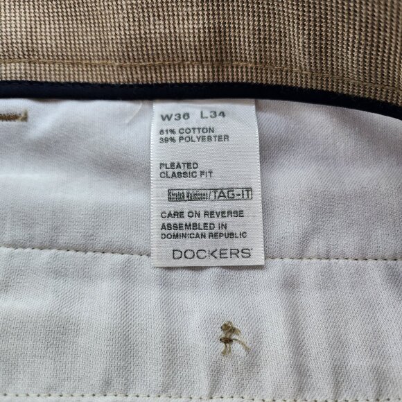 Camel Coloured Pleated Trousers for Men - Picture 6 of 8